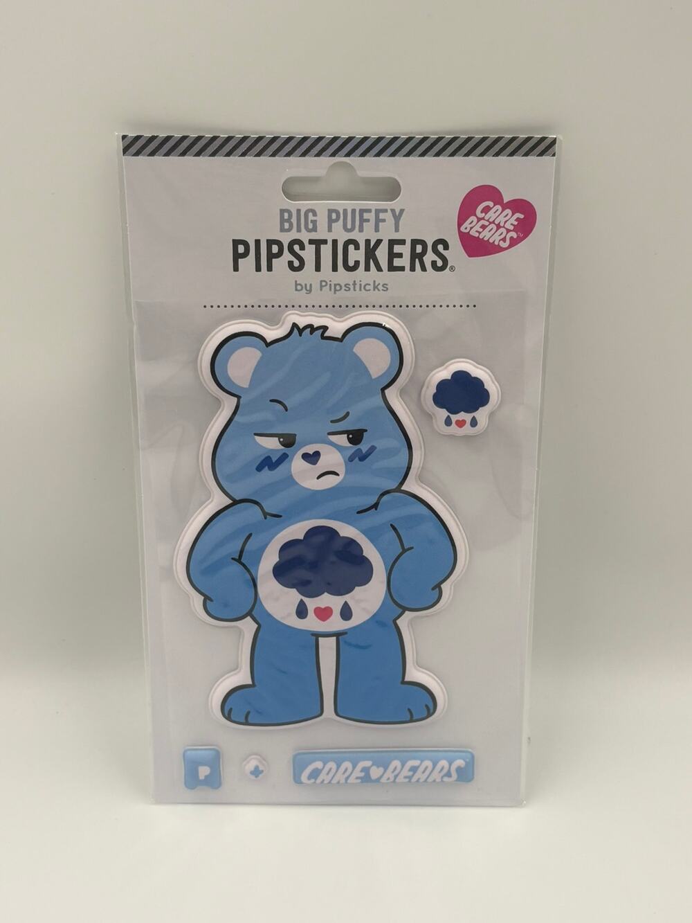 Pipsticks Care Bears Grumpy Bear Big Puffy Stickers Blue NEW